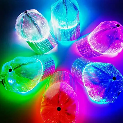 RGB 7 Colour LED Fibre Optic Hat