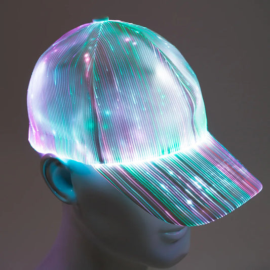 RGB 7 Colour LED Fibre Optic Hat